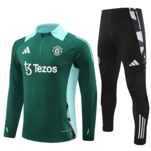 Manchester United 2024-25 Green Half Zip Long Sleeve Training Kit