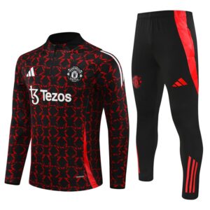 Manchester United 2024-25 Red Black (Camo Edition) Half Zip Long Sleeve Training Kit