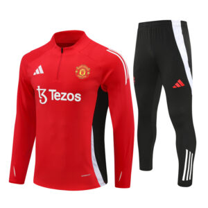Manchester United 2024-25 Red Half Zip Long Sleeve Training Kit