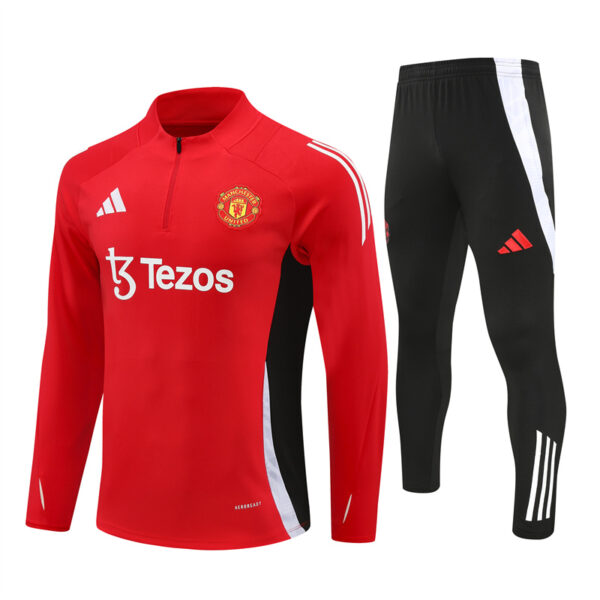 Manchester United 2024-25 Red Half Zip Long Sleeve Training Kit