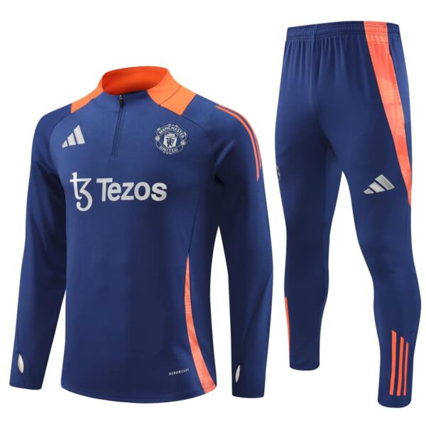 Manchester United 2024-25 Royal Blue Half Zip Long Sleeve Training Kit