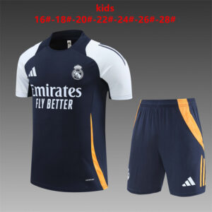 Real Madrid 2024-25 Royal Blue Short Sleeve Kids Training Kit