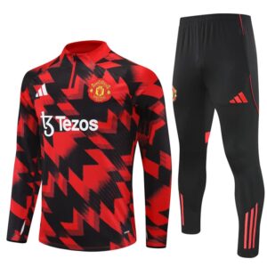 Manchester United 2025-26 Red Black (Camo Edition) Half Zip Long Sleeve Training Kit
