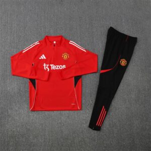 Manchester United 2025-26 Red Half Zip Long Sleeve Training Kit