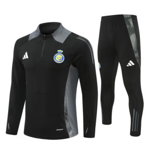 Al-Nassr 2024-25 Black Half Zip Long Sleeve Training Kit