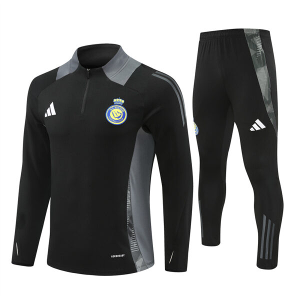Al-Nassr 2024-25 Black Half Zip Long Sleeve Training Kit