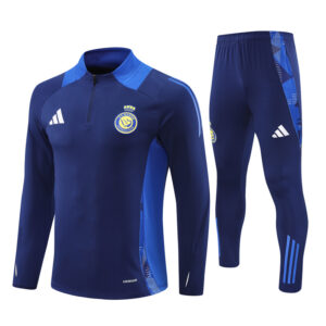 Al-Nassr 2024-25 Royal Blue Half Zip Long Sleeve Training Kit
