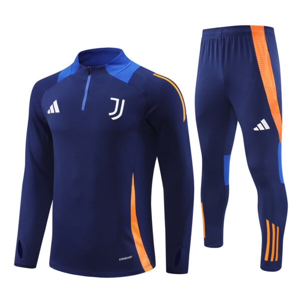 Juventus 2024-25 Royal Blue Half Zip Long Sleeve Training Kit