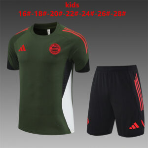 Bayern Munich 2025-26 Green Short Sleeve Kids Training Kit