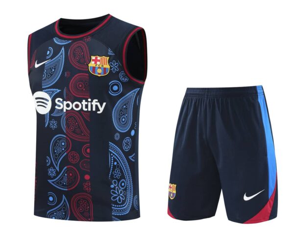 Barcelona 2024-25 Navy Paisley Vest Training Kit