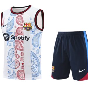 Barcelona 2024-25 White Paisley Vest Training Kit