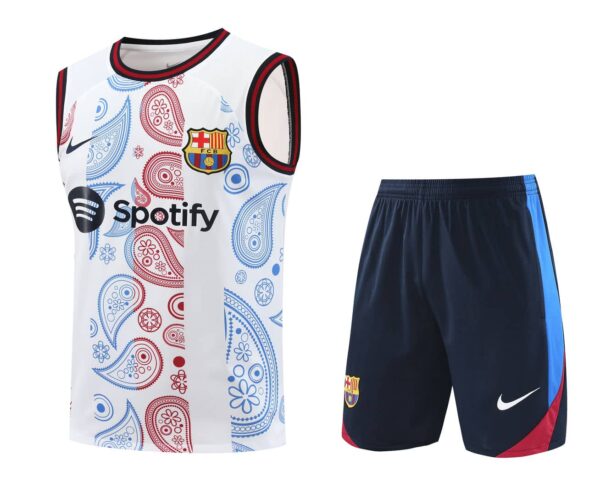 Barcelona 2024-25 White Paisley Vest Training Kit