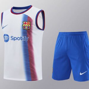 Barcelona 2024-25 White with Blue and Red Gradient Vest Training Kit