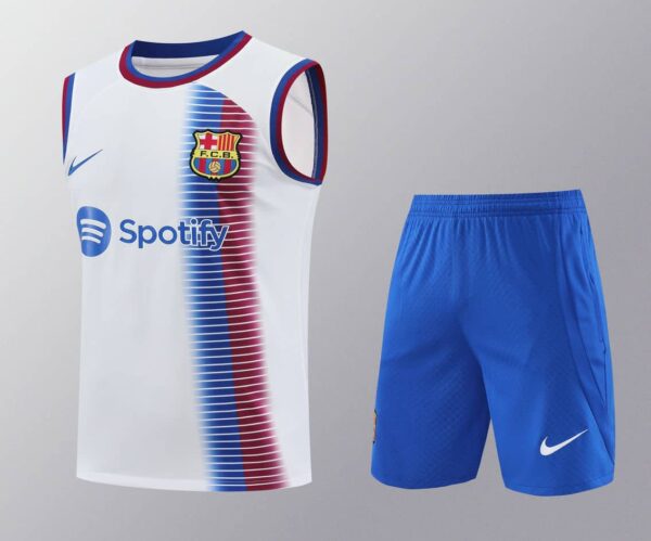Barcelona 2024-25 White with Blue and Red Gradient Vest Training Kit