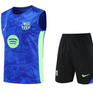 Barcelona 2025-26 Blue and Neon Green Vest Training Kit