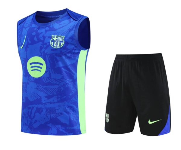 Barcelona 2025-26 Blue and Neon Green Vest Training Kit