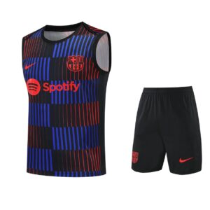 Barcelona 2025-26 Black with Red and Blue Stripes Vest Training Kit
