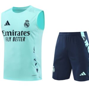 Real Madrid 2024-25 Aqua Blue Vest Training Kit