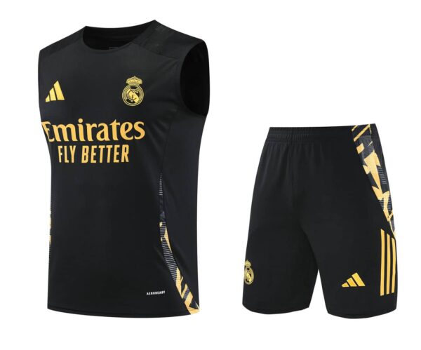 Real Madrid 2024-25 Black Yellow Vest Training Kit