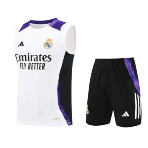 Real Madrid 2024-25 White Purple Vest Training Kit