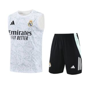 Real Madrid 2025-26 White Geometric Vest Training Kit