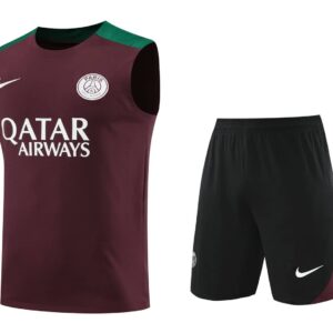 PSG 2024-25 Burgundy Green Vest Training Kit