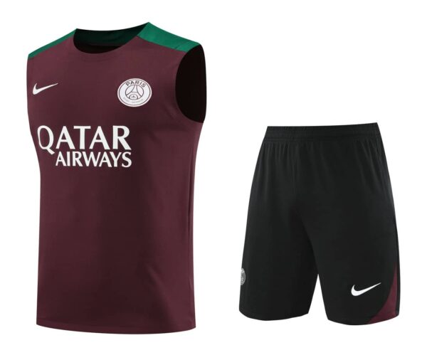 PSG 2024-25 Burgundy Green Vest Training Kit