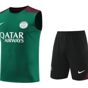 PSG 2024-25 Green Burgundy Vest Training Kit