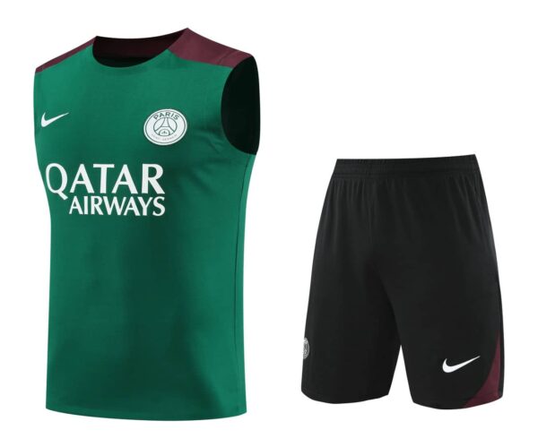 PSG 2024-25 Green Burgundy Vest Training Kit
