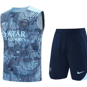 PSG 2024-25 Light Blue Navy (Pattern Edition) Vest Training Kit