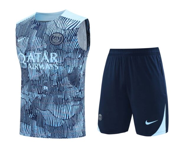 PSG 2024-25 Light Blue Navy (Pattern Edition) Vest Training Kit