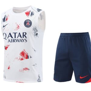 PSG 2024-25 White Red Navy (Pattern Edition) Vest Training Kit
