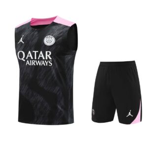 PSG Jordan 2024-25 Black Pink (Brush Edition) Vest Training Kit