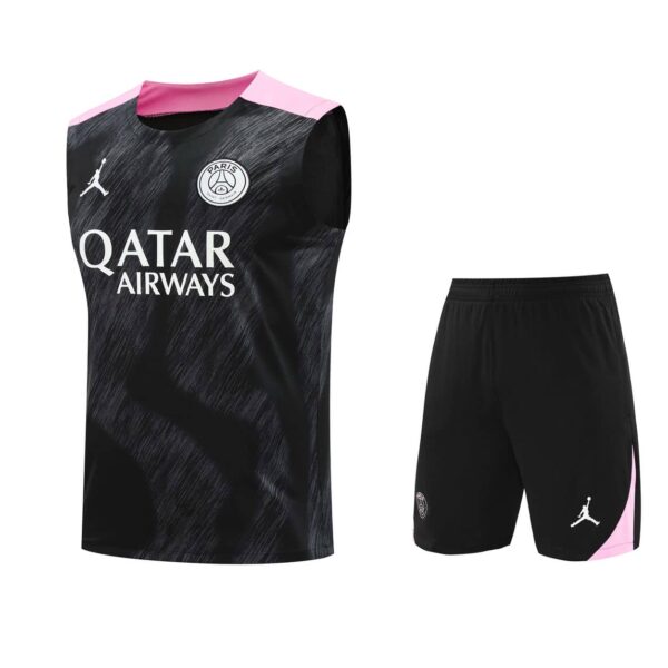 PSG Jordan 2024-25 Black Pink (Brush Edition) Vest Training Kit