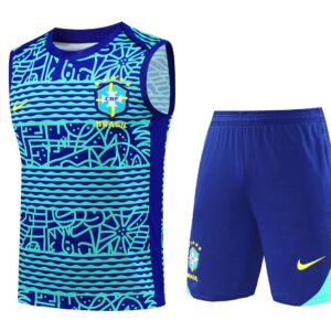 Brazil 2024-25 Blue with Waves and Patterns Vest Training Kit