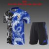 Real Madrid 2025-26 Black Blue Dragon Short Sleeve Kids Training Kit