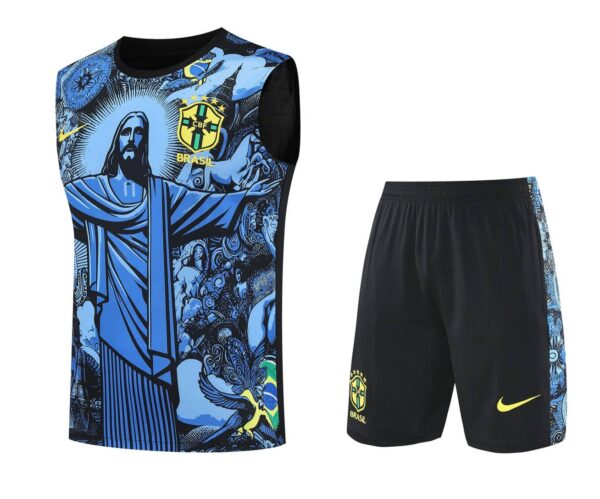 Brazil 2025-26 Blue Jesus Graphic Vest Training Kit
