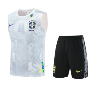 Brazil 2025-26 White Jesus Graphic Vest Training Kit