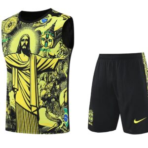 Brazil 2025-26 Yellow Jesus Graphic Vest Training Kit
