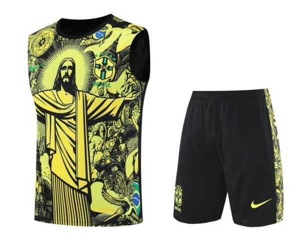 Brazil 2025-26 Yellow Jesus Graphic Vest Training Kit