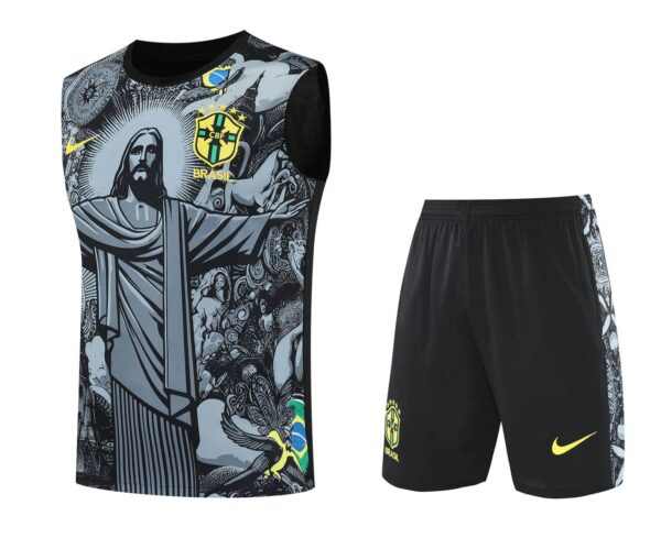 Brazil 2025-26 Grey Jesus Graphic Vest Training Kit