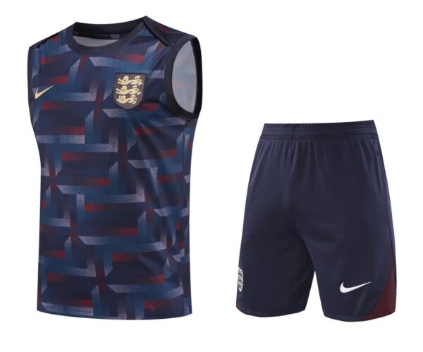 England 2024-25 Navy Geometric Maroon Vest Training Kit