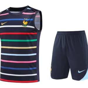 France 2025-26 Black with Multi-Color Stripes Vest Training Kit