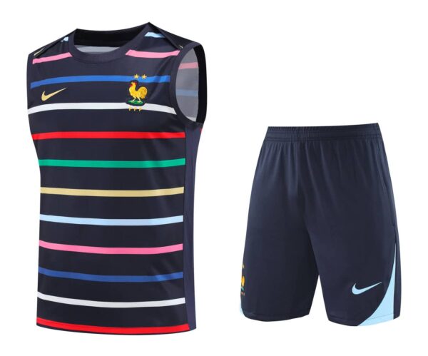 France 2025-26 Black with Multi-Color Stripes Vest Training Kit