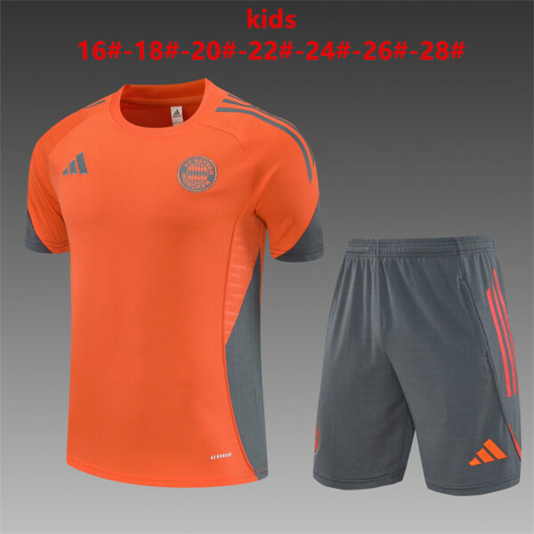 Bayern Munich 2025-26 Orange Short Sleeve Kids Training Kit