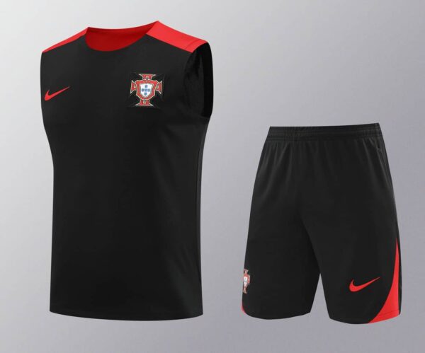 Portugal 2024-25 Black & Red Vest Training Kit