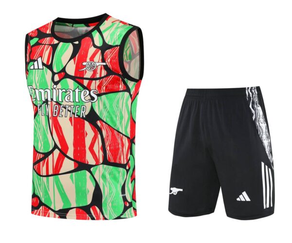 Arsenal 2025-26 Red Green Beige (Pattern Edition) Vest Training Kit