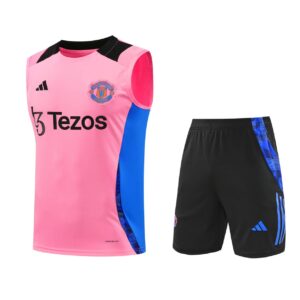 Manchester United 2024-25 Pink Blue Vest Training Kit