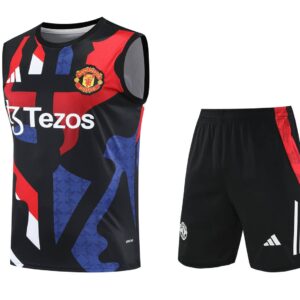 Manchester United 2025-26 Black Colorblock Vest Training Kit