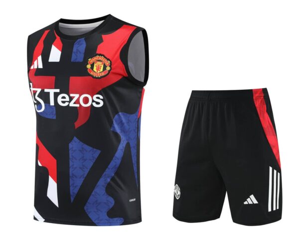 Manchester United 2025-26 Black Colorblock Vest Training Kit